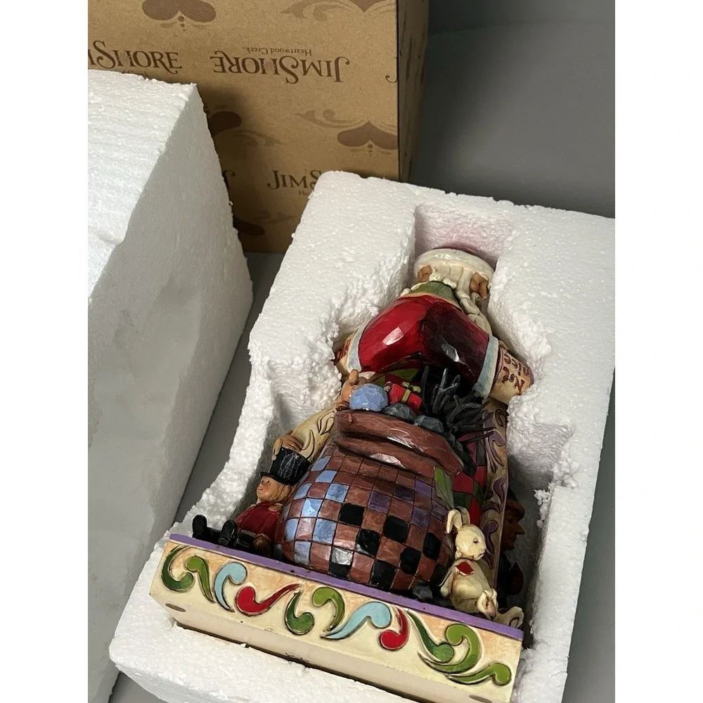 Jim Shore -Checking It Twice- 2 Sided Figurine Naughty Nice Santa Christmas 10